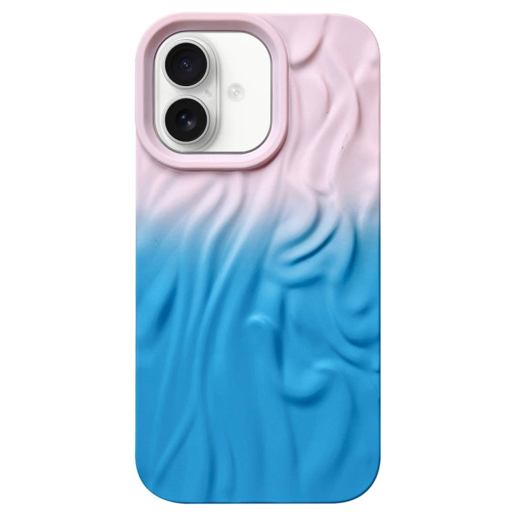 For iPhone 16 Wrinkle Gradient Skin-feel Frosted TPU Phone Case