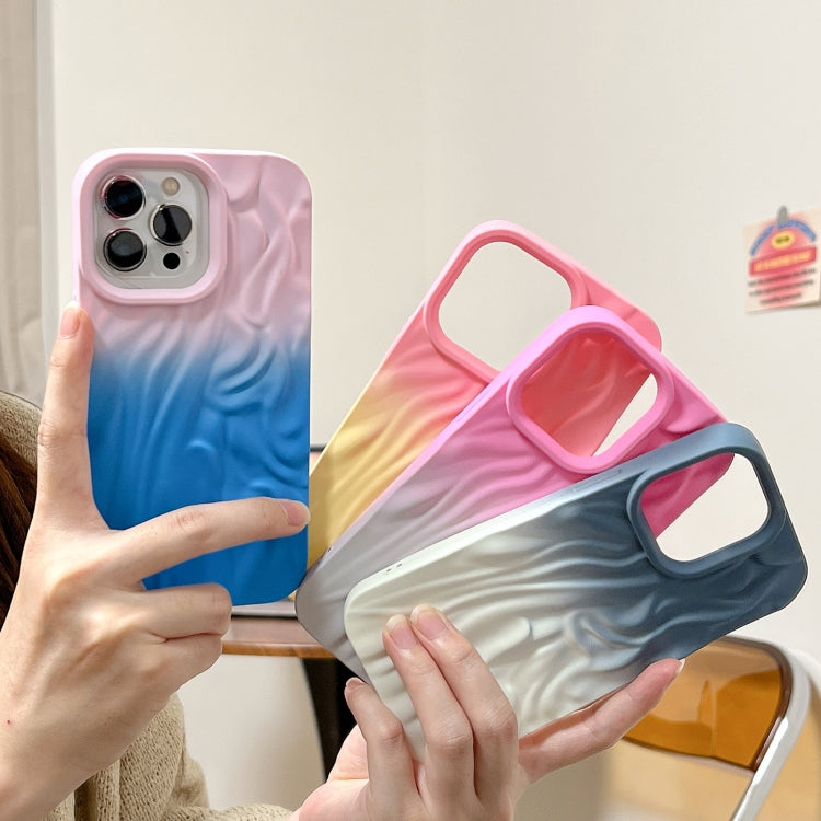 For iPhone 14 Wrinkle Gradient Skin-feel Frosted TPU Phone Case