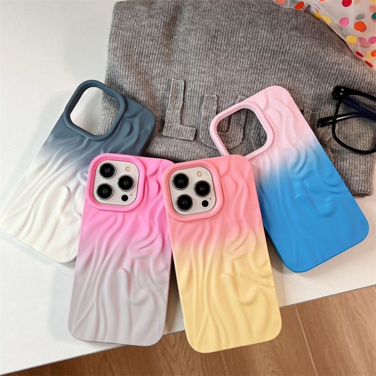 For iPhone 15 Plus Wrinkle Gradient Skin-feel Frosted TPU Phone Case
