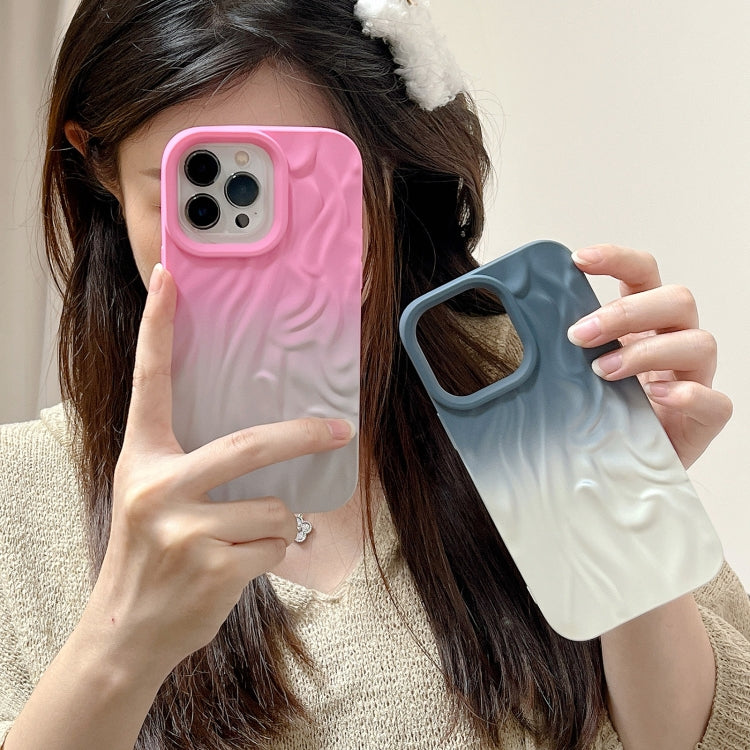 For iPhone 15 Plus Wrinkle Gradient Skin-feel Frosted TPU Phone Case