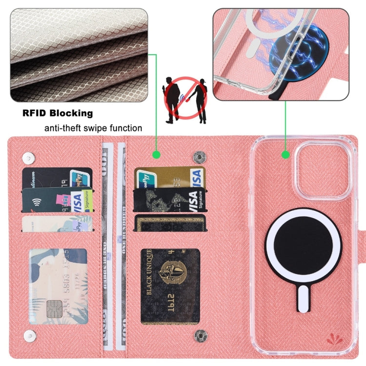 For iPhone 14 Plus ViLi GBS-C Series MagSafe Magnetic RFID Leather Flip Phone Case