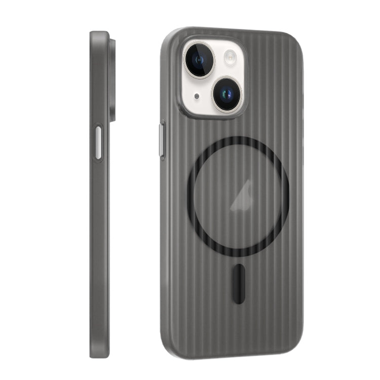 For iPhone 14 Plus PC Corrugated MagSafe Phone Case