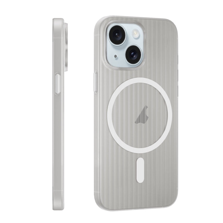 For iPhone 15 PC Corrugated MagSafe Phone Case