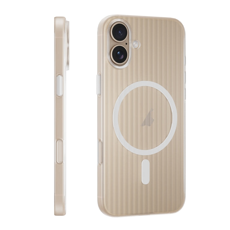 For iPhone 16 PC Corrugated MagSafe Phone Case