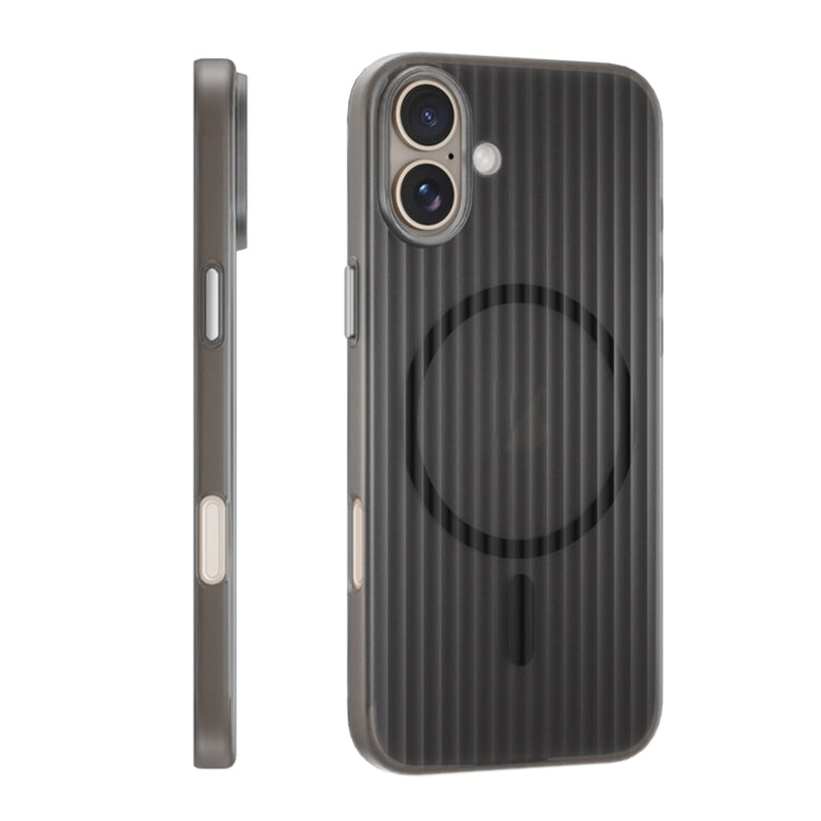 For iPhone 16 Plus PC Corrugated MagSafe Phone Case
