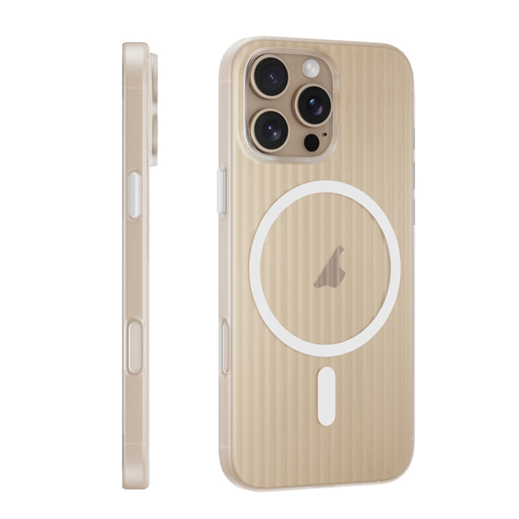 For iPhone 16 Pro PC Corrugated MagSafe Phone Case