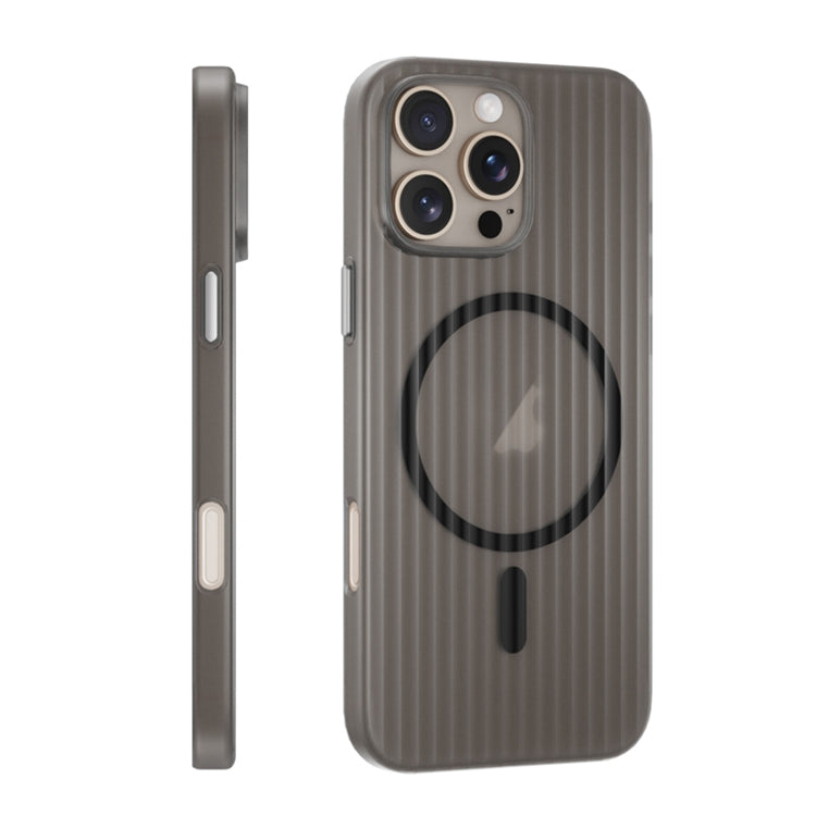 For iPhone 16 Pro PC Corrugated MagSafe Phone Case