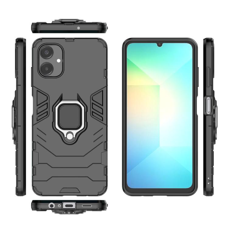 For Samsung Galaxy A06 4G PC + TPU Shockproof Protective Phone Case with Magnetic Ring Holder