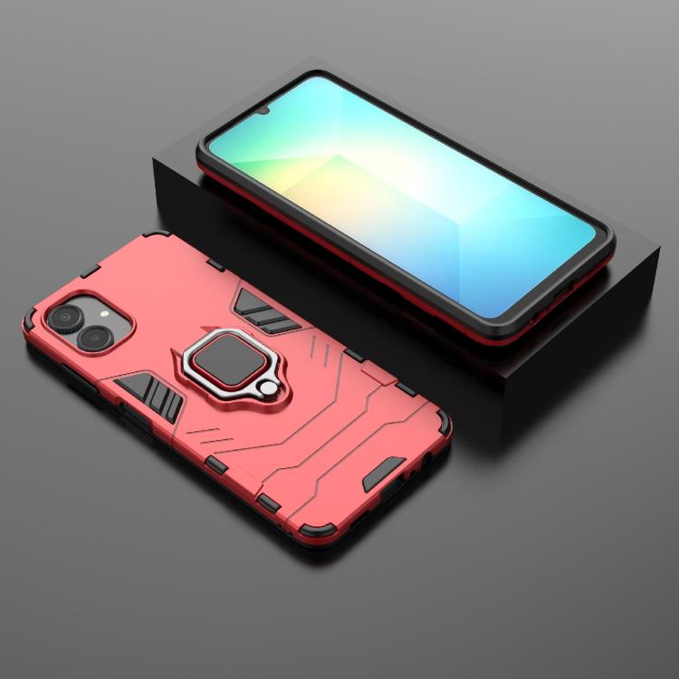 For Samsung Galaxy A06 4G PC + TPU Shockproof Protective Phone Case with Magnetic Ring Holder