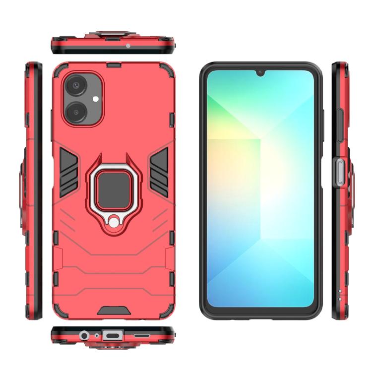 For Samsung Galaxy A06 4G PC + TPU Shockproof Protective Phone Case with Magnetic Ring Holder
