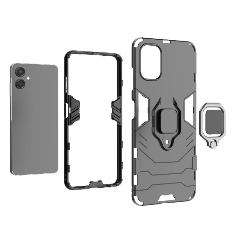 For Samsung Galaxy A06 4G PC + TPU Shockproof Protective Phone Case with Magnetic Ring Holder
