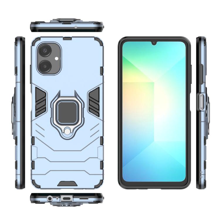 For Samsung Galaxy A06 4G PC + TPU Shockproof Protective Phone Case with Magnetic Ring Holder