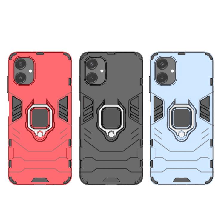 For Samsung Galaxy A06 4G PC + TPU Shockproof Protective Phone Case with Magnetic Ring Holder