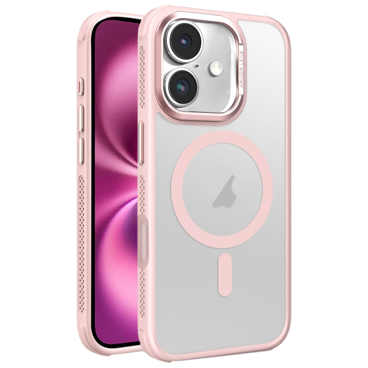For iPhone 16 Plus Hardware Side Cooling Skin Feel Frosted Metal Lens Frame MagSafe Phone Case