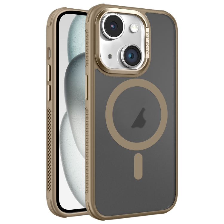 For iPhone 15 Plus Hardware Side Cooling Skin Feel Frosted Metal Lens Frame MagSafe Phone Case