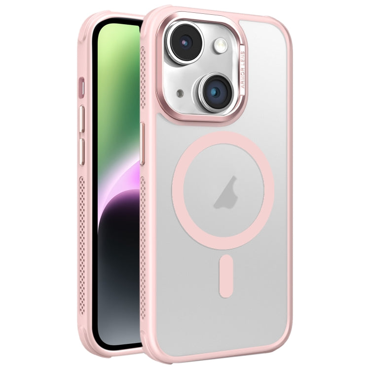 For iPhone 14 Hardware Side Cooling Skin Feel Frosted Metal Lens Frame MagSafe Phone Case