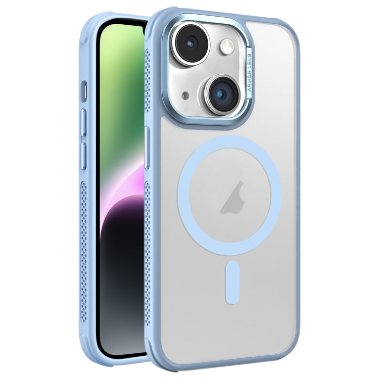 For iPhone 14 Hardware Side Cooling Skin Feel Frosted Metal Lens Frame MagSafe Phone Case