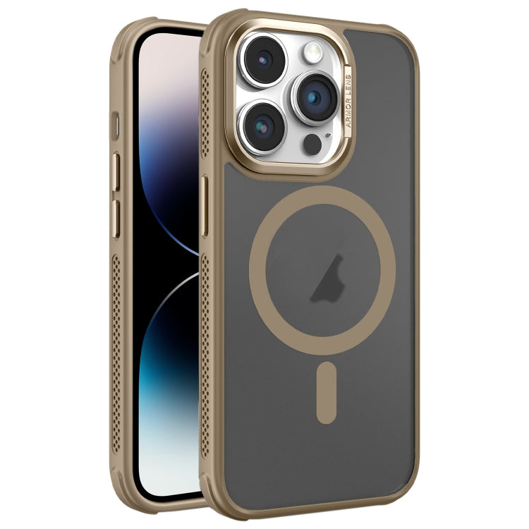 For iPhone 14 Pro Hardware Side Cooling Skin Feel Frosted Metal Lens Frame MagSafe Phone Case