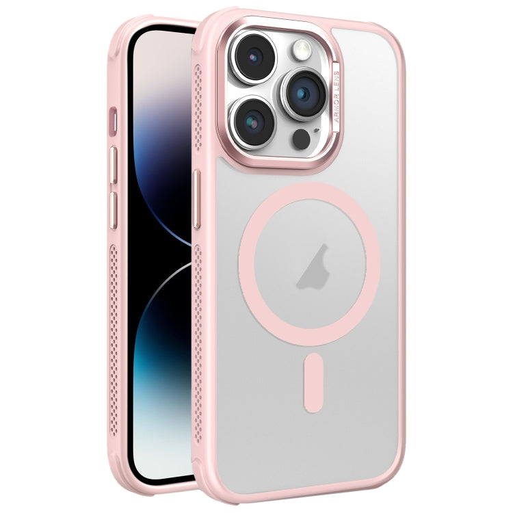 For iPhone 14 Pro Hardware Side Cooling Skin Feel Frosted Metal Lens Frame MagSafe Phone Case