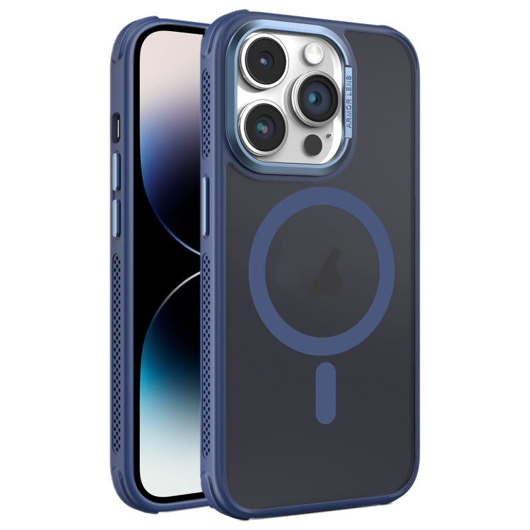 For iPhone 14 Pro Hardware Side Cooling Skin Feel Frosted Metal Lens Frame MagSafe Phone Case