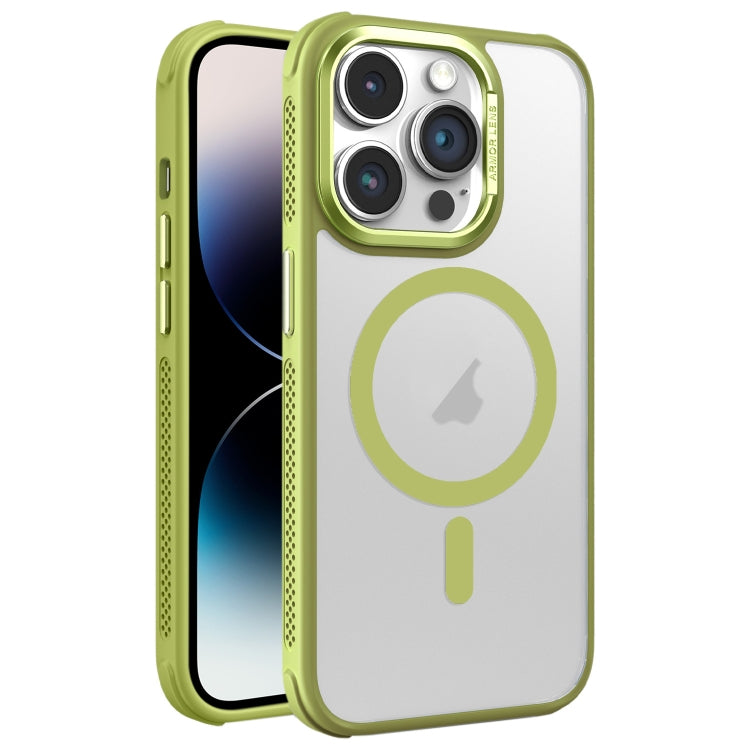 For iPhone 14 Pro Hardware Side Cooling Skin Feel Frosted Metal Lens Frame MagSafe Phone Case