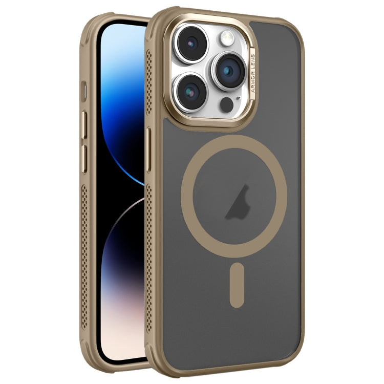 For iPhone 14 Pro Max Hardware Side Cooling Skin Feel Frosted Metal Lens Frame MagSafe Phone Case