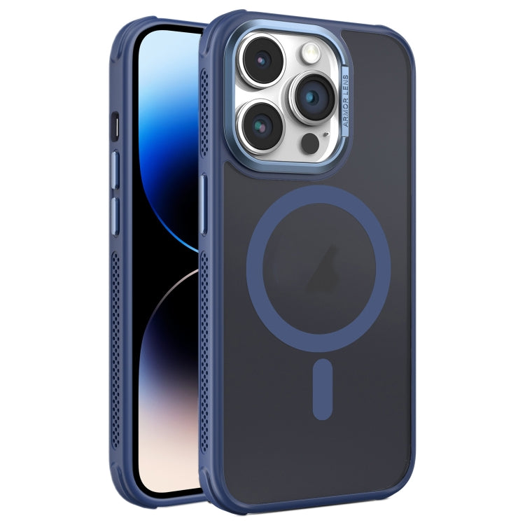 For iPhone 14 Pro Max Hardware Side Cooling Skin Feel Frosted Metal Lens Frame MagSafe Phone Case