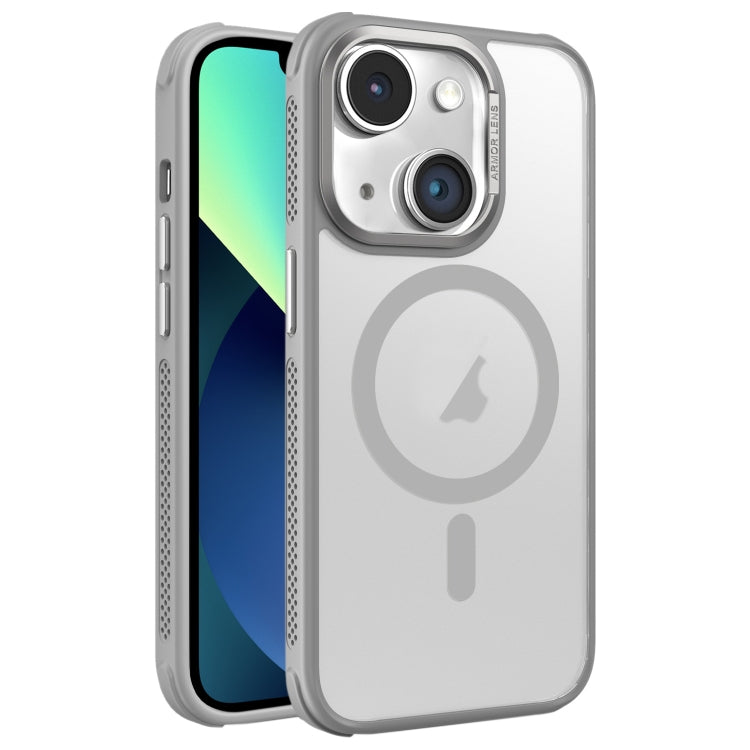 For iPhone 13 Hardware Side Cooling Skin Feel Frosted Metal Lens Frame MagSafe Phone Case