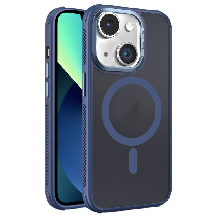 For iPhone 13 Hardware Side Cooling Skin Feel Frosted Metal Lens Frame MagSafe Phone Case