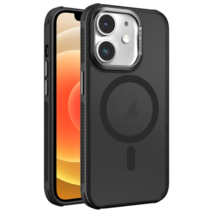 For iPhone 12 Hardware Side Cooling Skin Feel Frosted Metal Lens Frame MagSafe Phone Case