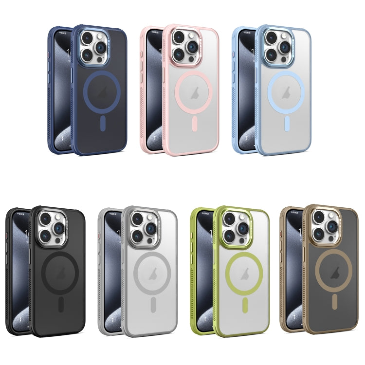For iPhone 16 Hardware Side Cooling Skin Feel Frosted Metal Lens Frame MagSafe Phone Case