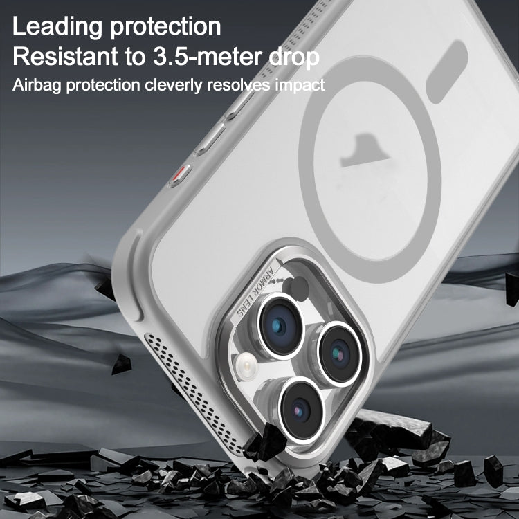 For iPhone 16 Plus Hardware Side Cooling Skin Feel Frosted Metal Lens Frame MagSafe Phone Case
