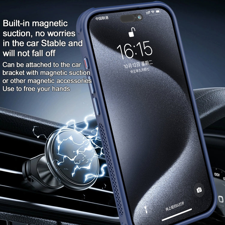 For iPhone 14 Pro Max Hardware Side Cooling Skin Feel Frosted Metal Lens Frame MagSafe Phone Case