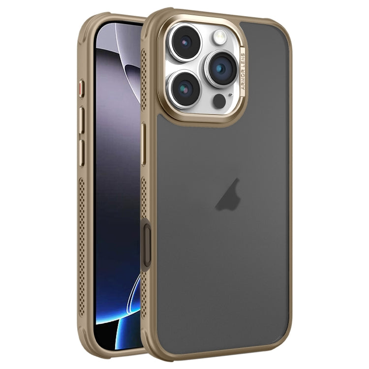 For iPhone 16 Pro Max Hardware Side Cooling Skin Feel Frosted Metal Lens Frame Phone Case