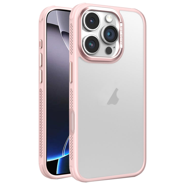 For iPhone 16 Pro Max Hardware Side Cooling Skin Feel Frosted Metal Lens Frame Phone Case