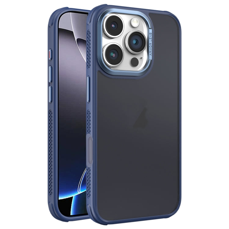 For iPhone 16 Pro Max Hardware Side Cooling Skin Feel Frosted Metal Lens Frame Phone Case