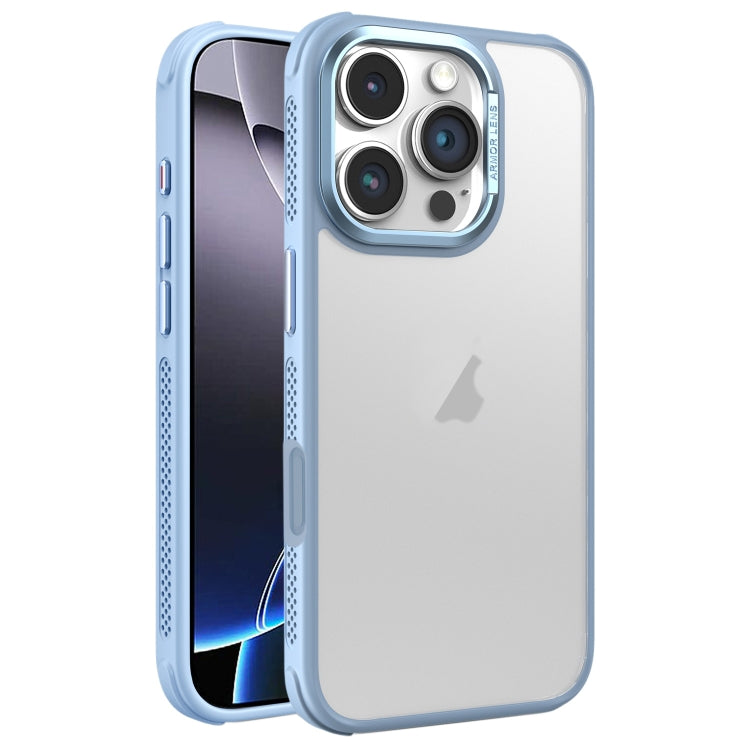 For iPhone 16 Pro Max Hardware Side Cooling Skin Feel Frosted Metal Lens Frame Phone Case