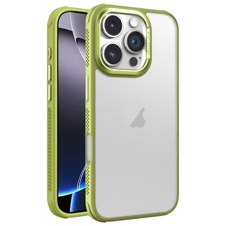 For iPhone 16 Pro Max Hardware Side Cooling Skin Feel Frosted Metal Lens Frame Phone Case