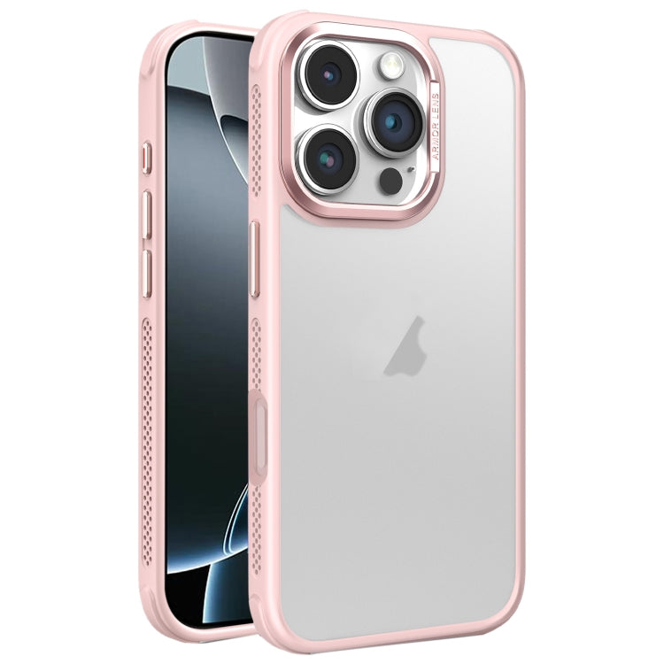 For iPhone 16 Pro Hardware Side Cooling Skin Feel Frosted Metal Lens Frame Phone Case