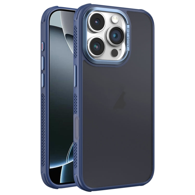 For iPhone 16 Pro Hardware Side Cooling Skin Feel Frosted Metal Lens Frame Phone Case