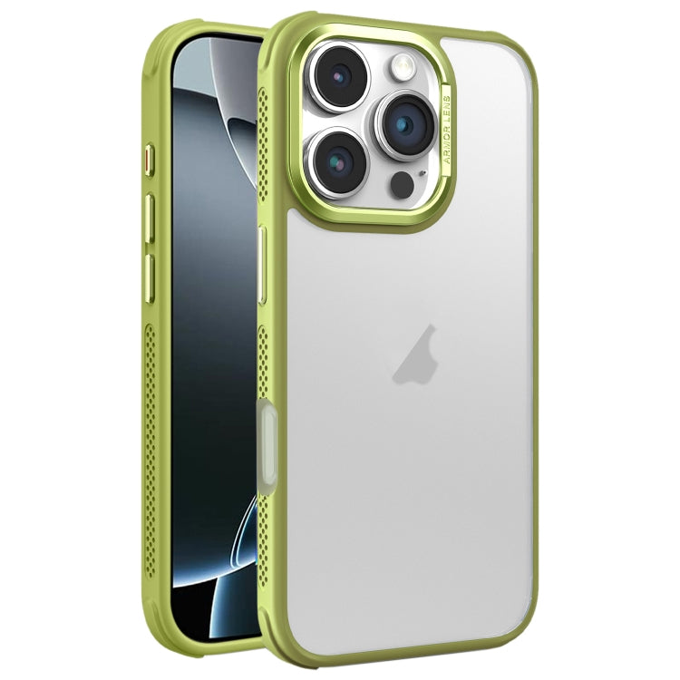 For iPhone 16 Pro Hardware Side Cooling Skin Feel Frosted Metal Lens Frame Phone Case
