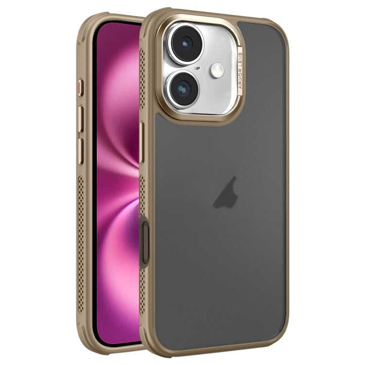 For iPhone 16 Plus Hardware Side Cooling Skin Feel Frosted Metal Lens Frame Phone Case