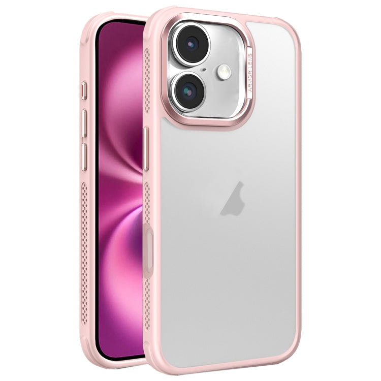 For iPhone 16 Plus Hardware Side Cooling Skin Feel Frosted Metal Lens Frame Phone Case
