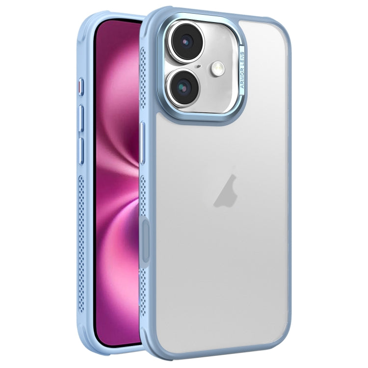 For iPhone 16 Plus Hardware Side Cooling Skin Feel Frosted Metal Lens Frame Phone Case