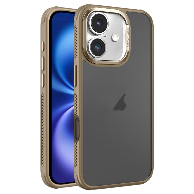For iPhone 16 Hardware Side Cooling Skin Feel Frosted Metal Lens Frame Phone Case