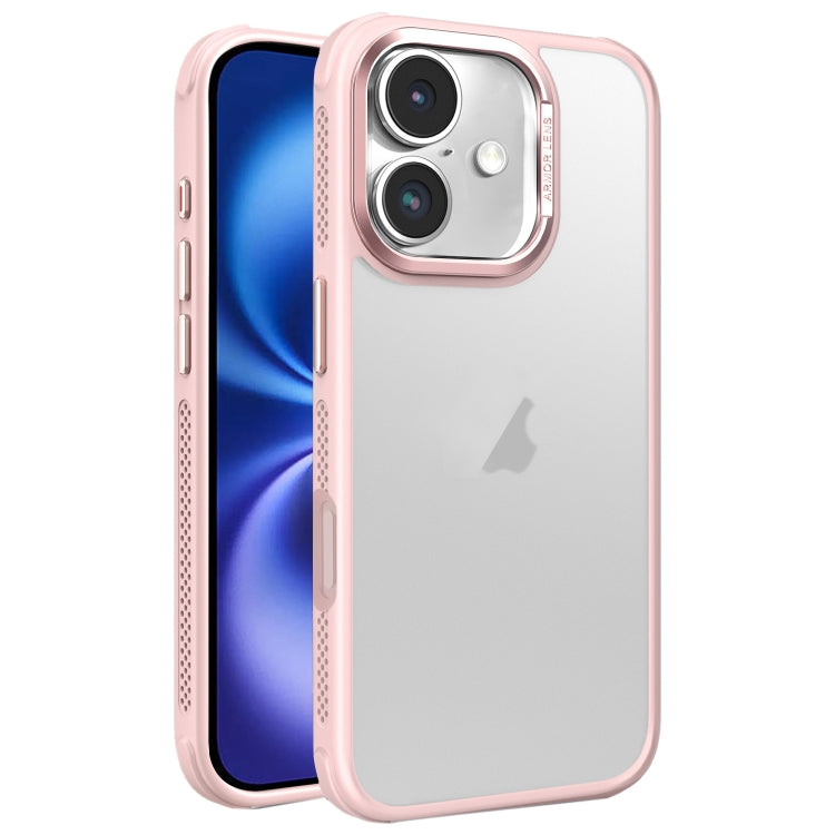 For iPhone 16 Hardware Side Cooling Skin Feel Frosted Metal Lens Frame Phone Case