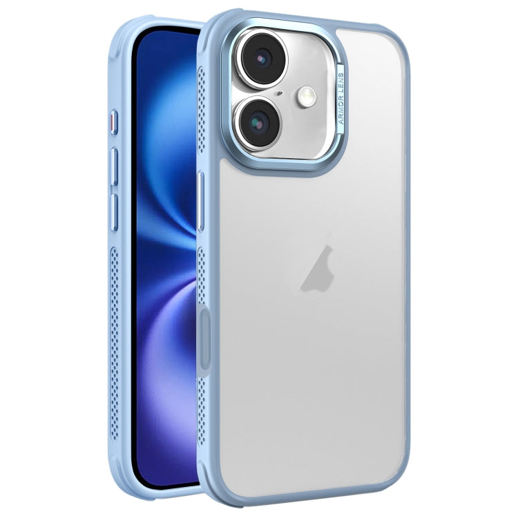 For iPhone 16 Hardware Side Cooling Skin Feel Frosted Metal Lens Frame Phone Case