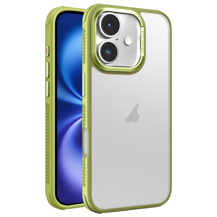 For iPhone 16 Hardware Side Cooling Skin Feel Frosted Metal Lens Frame Phone Case