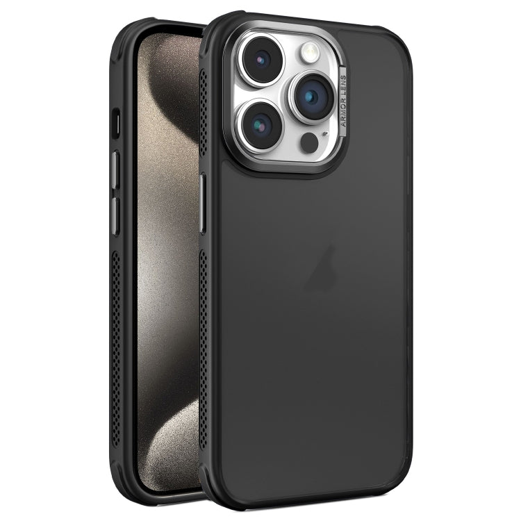 For iPhone 15 Pro Max Hardware Side Cooling Skin Feel Frosted Metal Lens Frame Phone Case