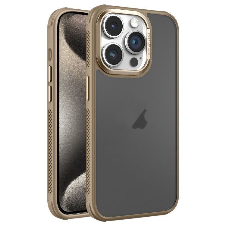 For iPhone 15 Pro Max Hardware Side Cooling Skin Feel Frosted Metal Lens Frame Phone Case